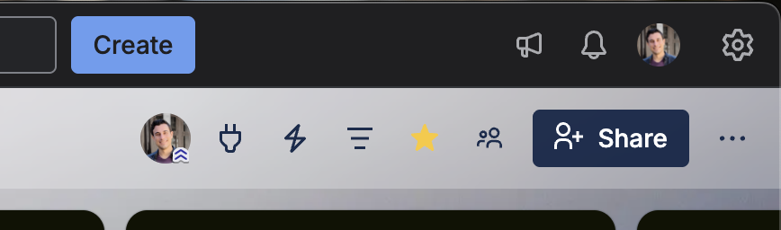Trello board top bar showing the board menu button.